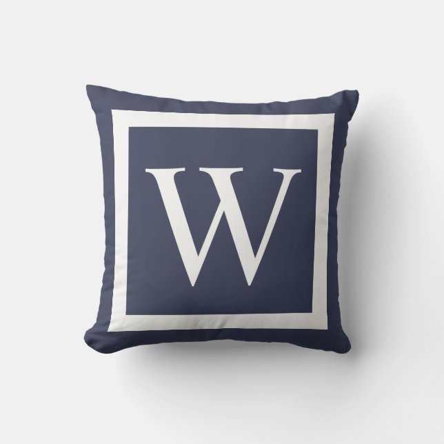 Giant Monogram on Any Colour Background Throw Pillow (Front)