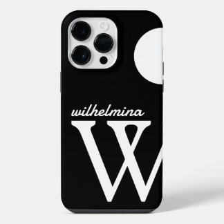 Giant Monogram Simple Black and White iPhone 14 Pro Max Case