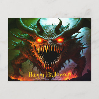Giant Monster Halloween Postcard