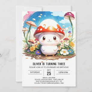 Giant Mushroom Boho Bash Birthday Invitation
