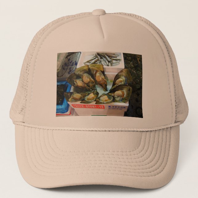 Giant Mussels Tsukiji Fish Market, Tokyo, Japan Trucker Hat (Front)