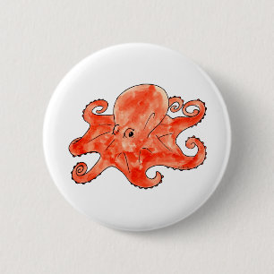 Giant octopus 2 inch round button