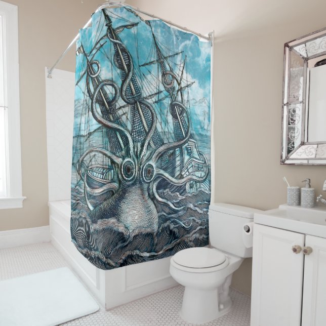 Giant Octopus Blue Sea Monster Sailboat (In Situ)