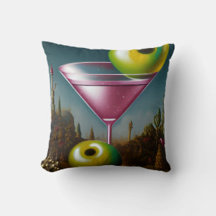 Giant Olives Pink Martini Throw Pillow