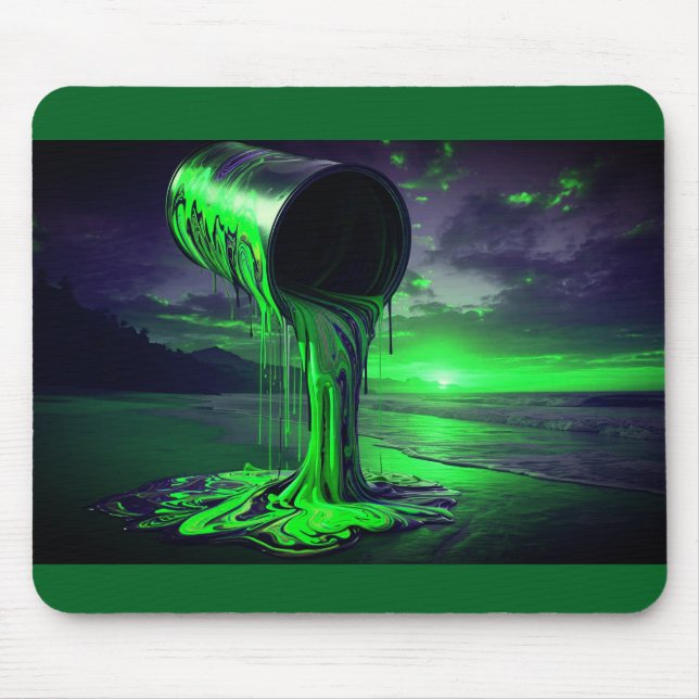 Giant Paint Can Pours Paint Onto Sunset Beach  Mouse Pad (Front)