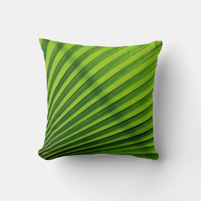 Giant Palm Leaf Pattern Throw Pillow (Front)