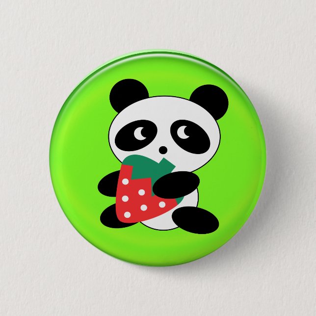 giant panda 2 inch round button (Front)