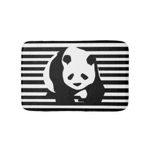 Giant Panda and Black and White Stripes Bath Mat
