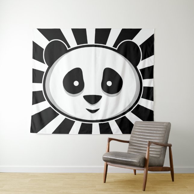 Giant Panda Bear - Adorable black white panda Tapestry (In Situ (Horizontal))