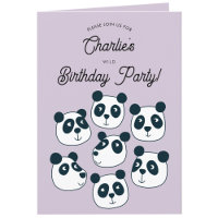 Giant Panda Bear Birthday Party Invitation