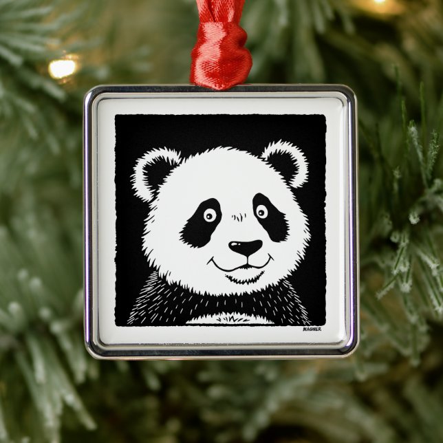 Giant Panda Bear Metal Ornament (Tree)