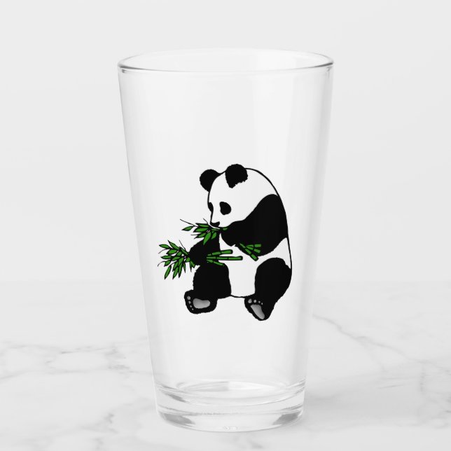 Giant Panda Eats Bamboo Glass (Front)