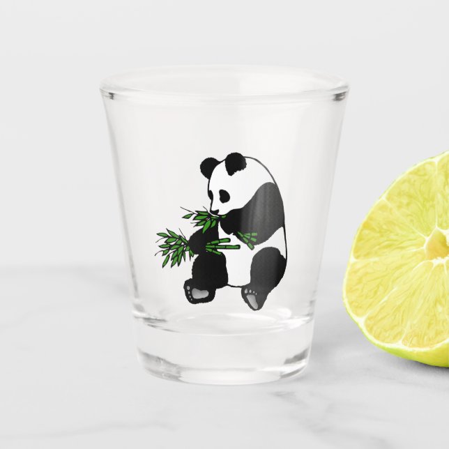 Giant Panda Eats Bamboo Glass (Front)