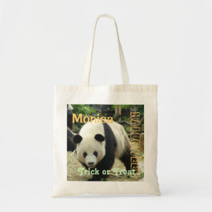 Giant panda  halloween trick or treat tote bag