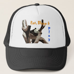 Giant panda in a wild animal zoo photography. trucker hat