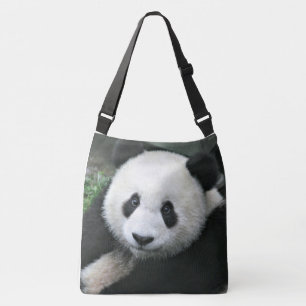 Giant Panda in Calm Green Meadow Crossbody Bag