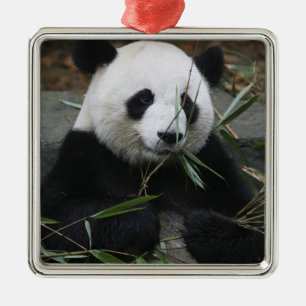 Giant panda metal ornament