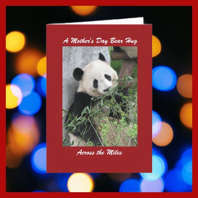 Giant Panda Mother's Day Bear Hug Across Miles Red Card (Creator Uploaded)