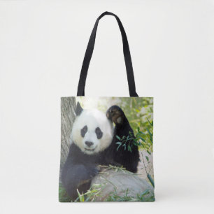 Giant Panda Resting Against Tree Tote Bag