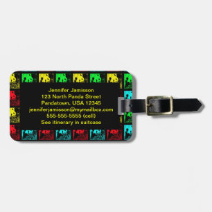Giant Pandas Pop Art Colourful Personalized Bag Luggage Tag