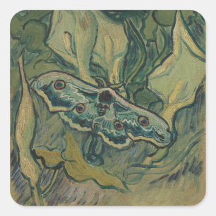 Giant Peacock Moth (1889) by Vincent van Gogh Square Sticker