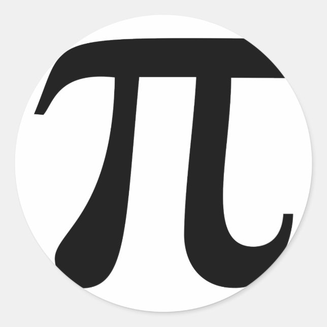 Giant "Pi" Symbol Classic Round Sticker (Front)