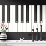 Giant Piano Keyboard on a Roll of Paper (black)<br><div class="desc">This giant piano keyboard is 30" tall and rolls on octave after octave making it perfect for your crafts and decoupage projects. This version has a black background visible in the gaps between keys and is intended for use on dark walls and surfaces.</div>