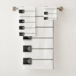 Giant Piano Keys Music Bath Towel Set