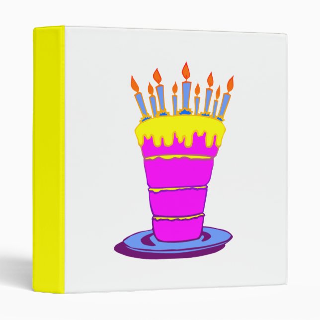 Giant Pink Birthday Cake Binder (Front/Spine)
