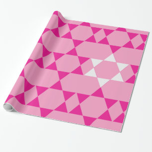 Giant Pink Jewish Stars Wrapping Paper