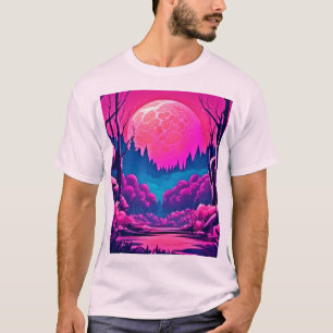 Giant Pink Moon Art T-Shirt