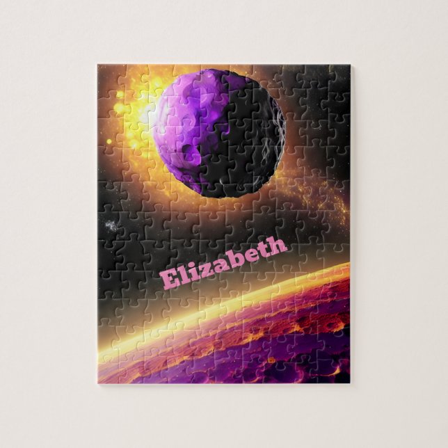 Giant Purple and Pink Cosmos Universe Fun Fantasy Jigsaw Puzzle (Vertical)