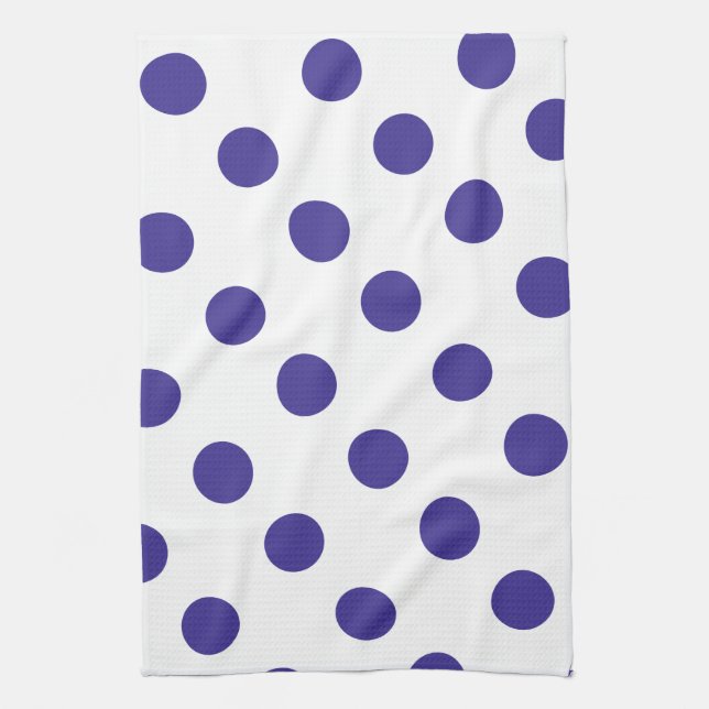 Giant purple polka-dot patterned kitchen towel (Vertical)