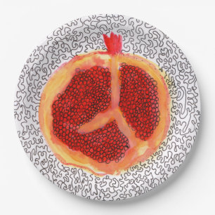 Giant Red Pomegranate Paper Plate