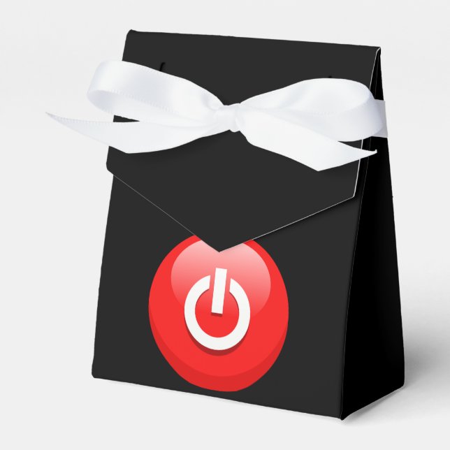 Giant Red Power Button Favor Box (Front Side)