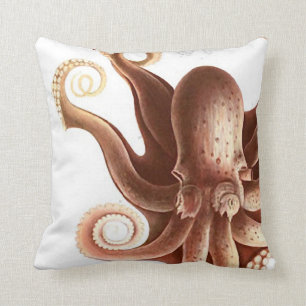 Giant Red Squid/Octopus Nautical Theme 20" Pillow