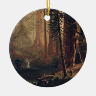 Giant Redwood Trees of California Albert Bierstadt Ceramic Ornament
