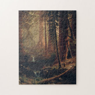 Giant Redwood Trees of California Albert Bierstadt Jigsaw Puzzle