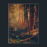 Giant Redwood Trees of California by A. Bierstadt Postcard<br><div class="desc">Artist	
Albert Bierstadt  (1830–1902)
Title	
Giant Redwood Trees of California
Object type	painting
Genre	landscape art
Date	1874</div>