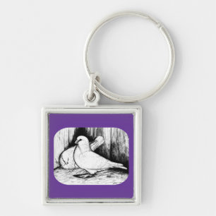 Giant Runt Pigeons Keychain