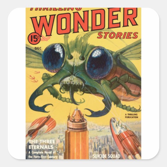 Giant Scary Fly Square Sticker
