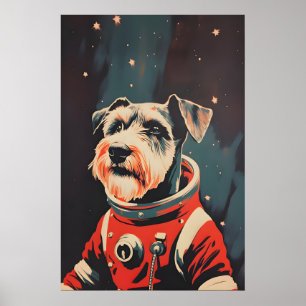 Giant Schnauzer Astronaut Poster, Giant Schnauzer Poster