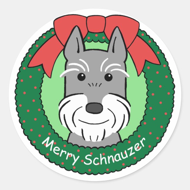 Giant Schnauzer Christmas Classic Round Sticker (Front)