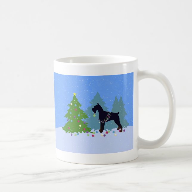 Giant Schnauzer Christmas Forest Coffee Mug (Right)