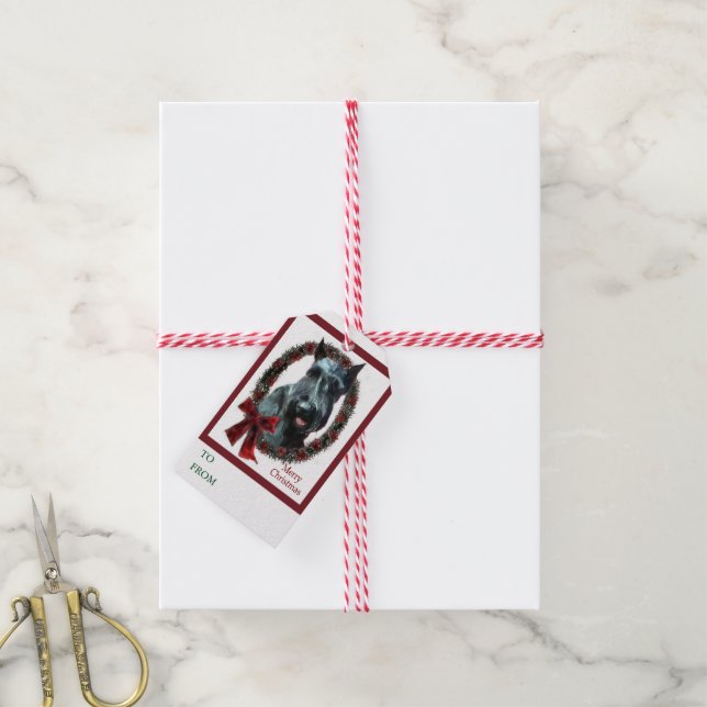 Giant Schnauzer Christmas Gift Tags (With Twine)