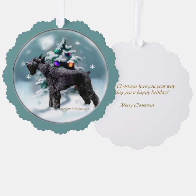 Giant Schnauzer Christmas Ornament Card (Front/Back)