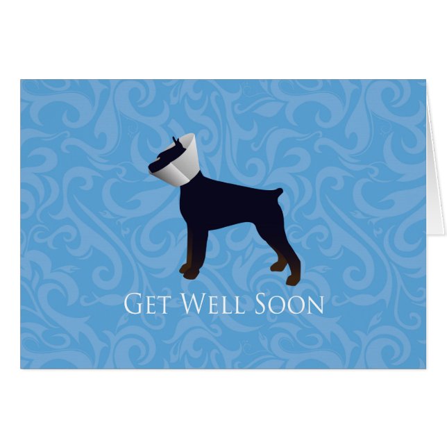 Giant Schnauzer Dog Breed Get Well Soon Card (Front Horizontal)
