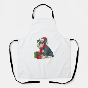 Giant Schnauzer Dog Christmas Parties Holiday Sant Apron