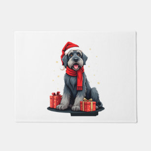Giant Schnauzer Dog Christmas Parties Holiday Sant Doormat