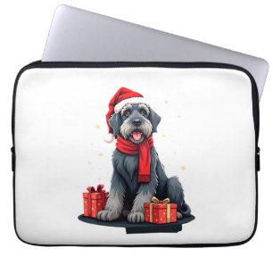 Giant Schnauzer Dog Christmas Parties Holiday Sant Laptop Sleeve